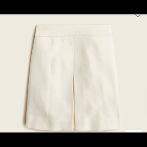 NWT J Crew Ivory Pleated Mini Skirt in Double-Serge Wool